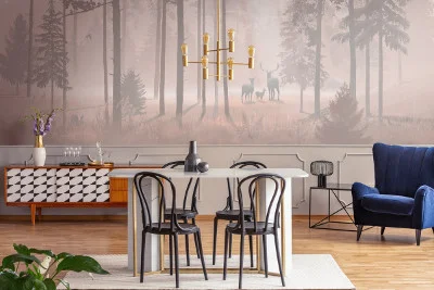 Mural wallparer in the dining room