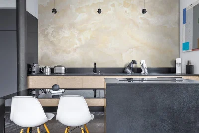 Frescoeas and Marals Wallpaper in the kitchen